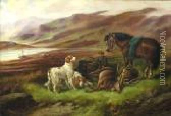 Hunting Scene Oil Painting - Robert Cleminson