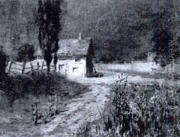 House At Evening Oil Painting - John Sloane Gordon