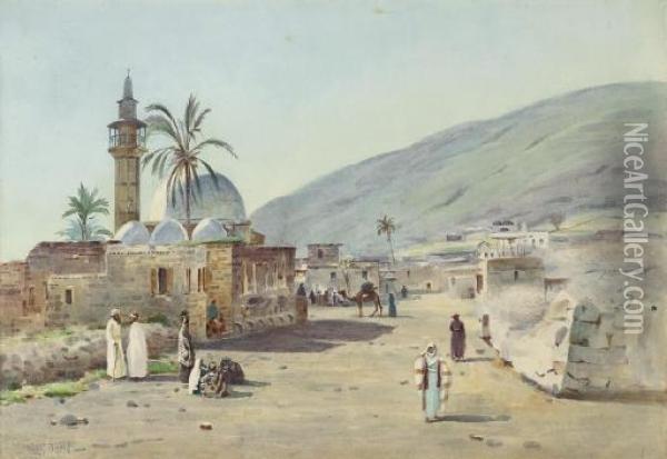 Within The Walls Of Tiberias Oil Painting - Stanley Inchbold