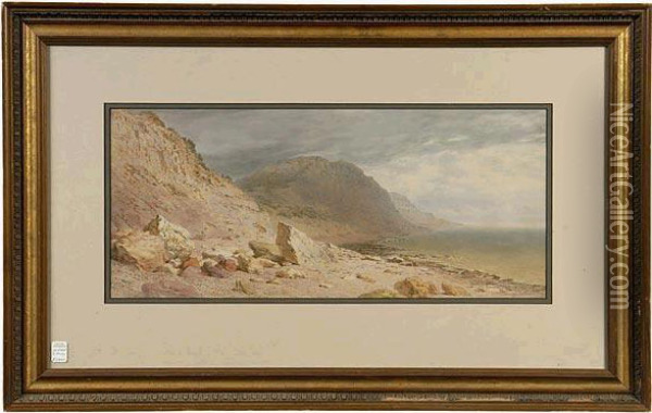 The Rugged English Coastline. Oil Painting - Henry Anelay