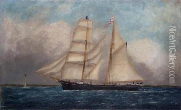 The Double Masted Schooner Marye Dana Oil Painting - William Pierce Stubbs