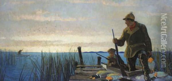The Duck Hunt Oil Painting - Newell Convers Wyeth