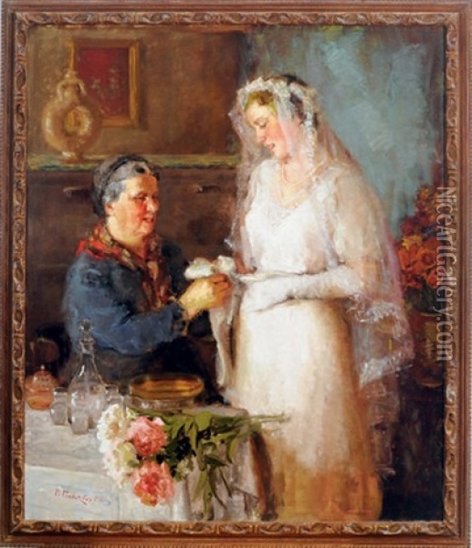 Wedding Day Oil Painting - Prince Paolo Troubetzkoy