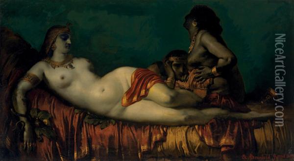 Cleopatra Oil Painting - Antoine Joseph Bourlard