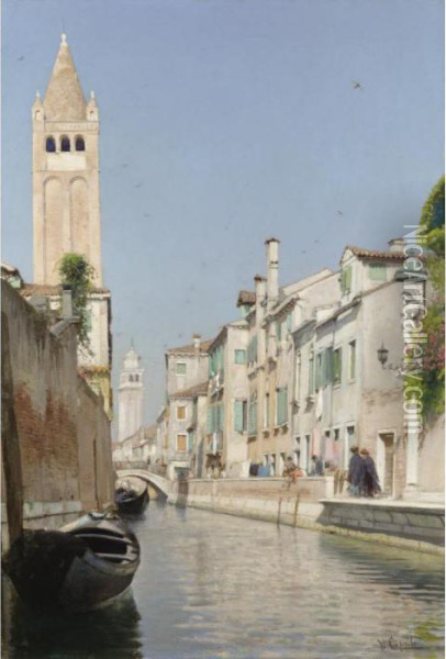 Rio San Barnaba, Venezia Oil Painting - Vincenzo Caprile