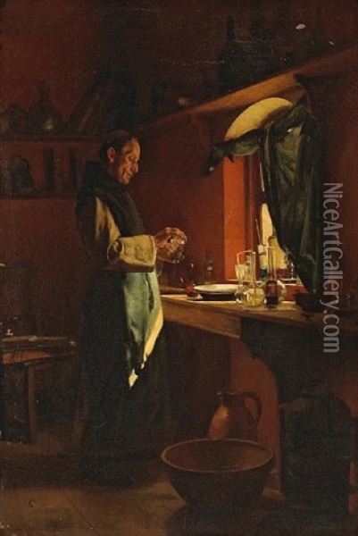 The Alchemist Oil Painting - Jean Charles Meissonier
