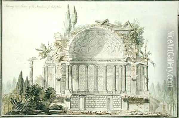 Design for a Ruined Mausoleum for the Prince of Wales Oil Painting - Sir William Chambers