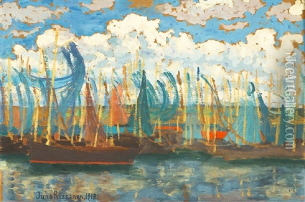 Golden Sails Oil Painting - Juho Rissanen