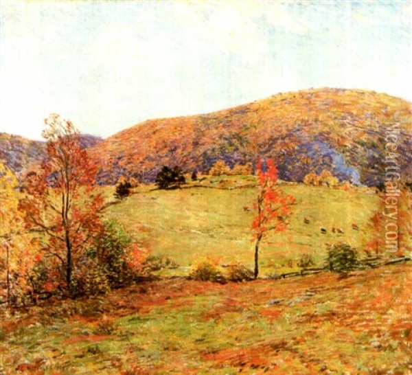 Early Fall, New England Oil Painting - Willard Leroy Metcalf