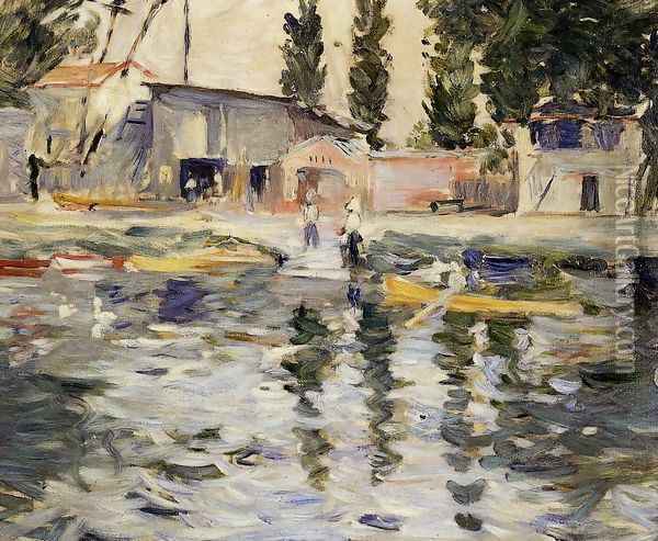 The Seine At Bougival Oil Painting - Berthe Morisot