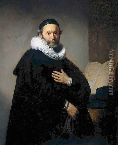 Johannes Wtenbogaert, Remonstrant Minister Oil Painting - Rembrandt Van Rijn