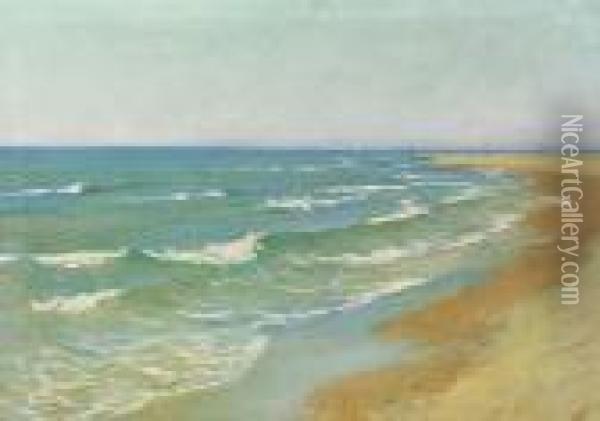 Veduta Della Spiaggia Di Fregene Oil Painting - Giulio Artistide Sartorio