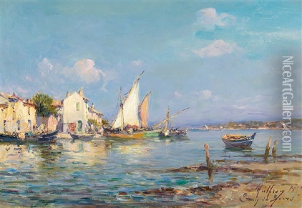 Southern Harbour View Oil Painting - Henri Malfroy-Savigny