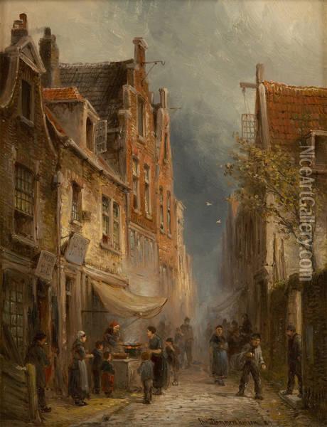 Quartier Juif A Amsterdam Oil Painting - Cornelis Christiaan Dommersen