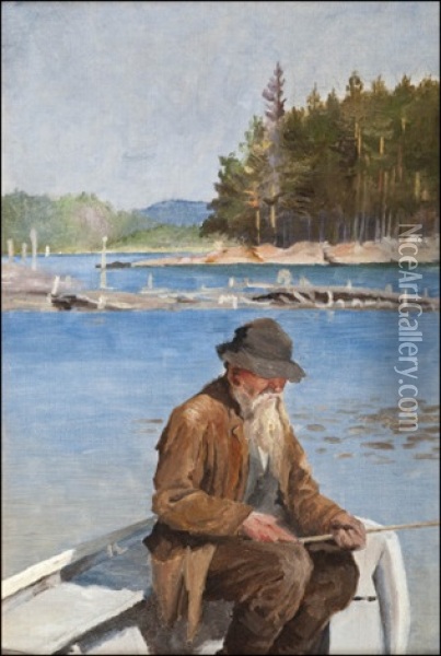 Onkiva Mies Oil Painting - Albert Edelfelt