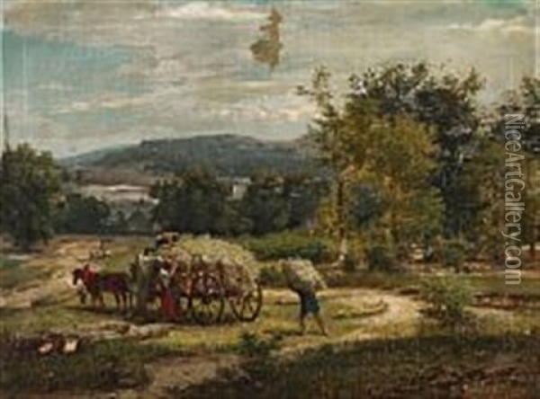 Harvest Scene Oil Painting - Adolf Hohneck