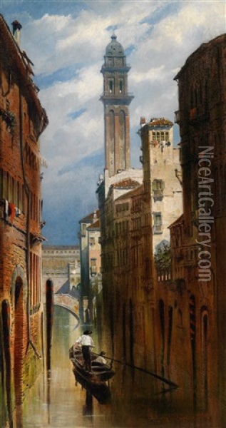 Venetian Scene Oil Painting - Ludwig Dittweiler