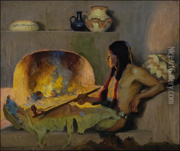 Contentment Oil Painting - Eanger Irving Couse