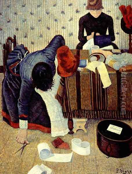 Two Milliners In The Rue Du Caire Oil Painting - Paul Signac