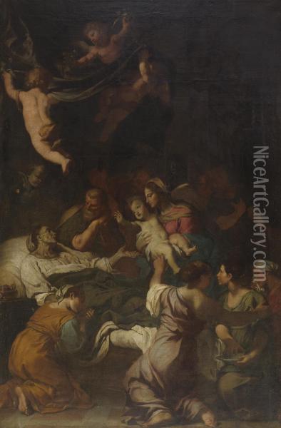 The Death Of Saint Anne Oil Painting - Fabrizio Chiari