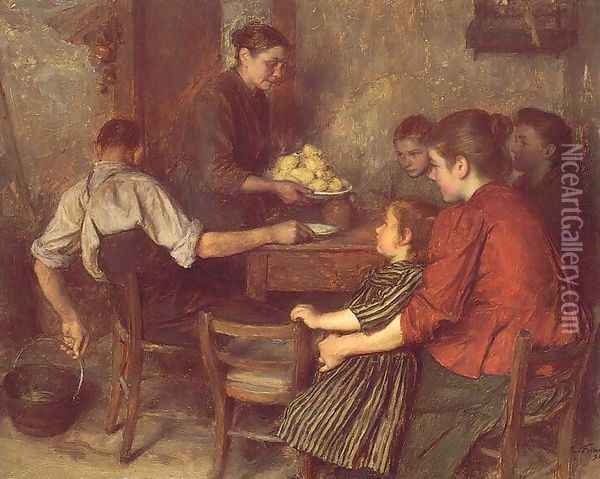 The Frugal Repast Oil Painting - Emile Friant