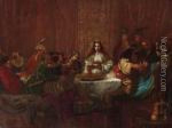 The Wedding Feast Of Samson Oil Painting - Rembrandt Van Rijn
