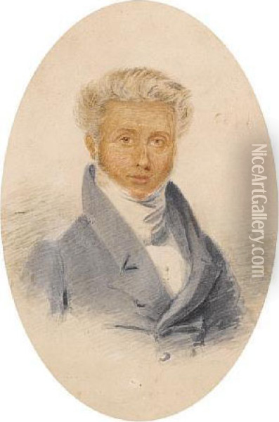 Portrait Of Sir William Sleeman Oil Painting - Thomas Overton