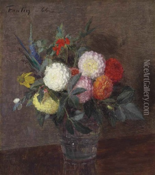 Fleurs D'automne Oil Painting - Henri Fantin-Latour