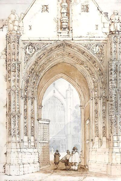 Erpingham Gate in the Cathedral Close Oil Painting - David Hodgson