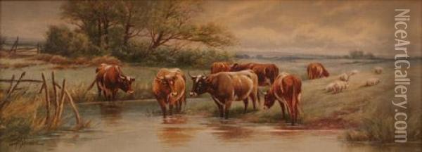 Near Exeter, Devon Oil Painting - Thomas, Tom Rowden