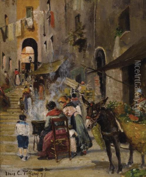 Market Scene Oil Painting - Louis Comfort Tiffany