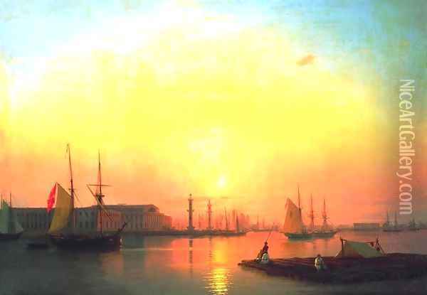 Exchange of Peterburg Oil Painting - Ivan Konstantinovich Aivazovsky