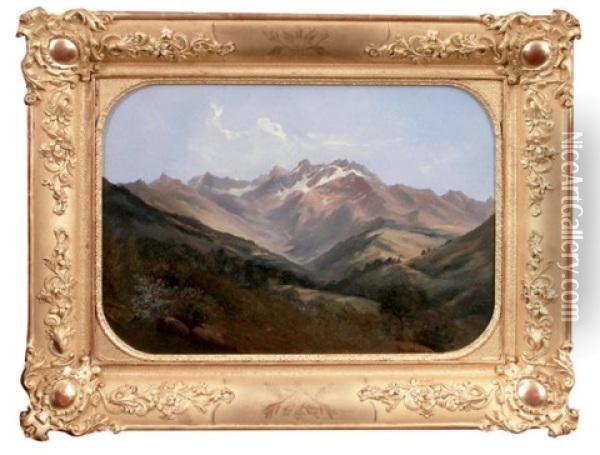 Paysage De Montagne Oil Painting - Antoine Claude Ponthus-Cinier