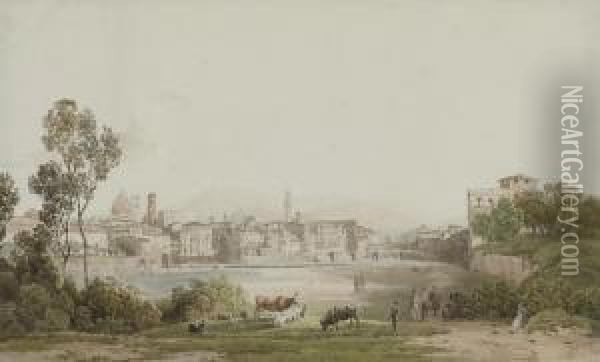 Florence From San Frediano Oil Painting - Thomas Ender