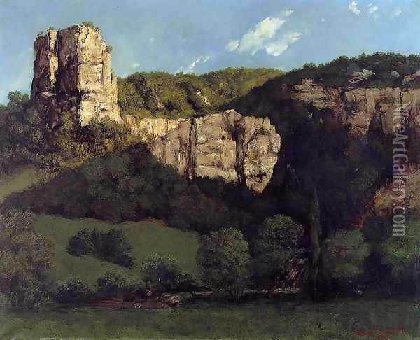 Landscape: Bald Rock in the Valley of Ornans Oil Painting - Gustave Courbet