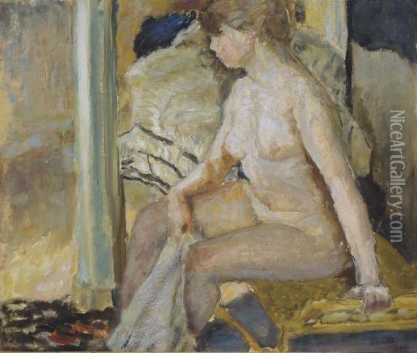Nu Assis Oil Painting - Pierre Bonnard