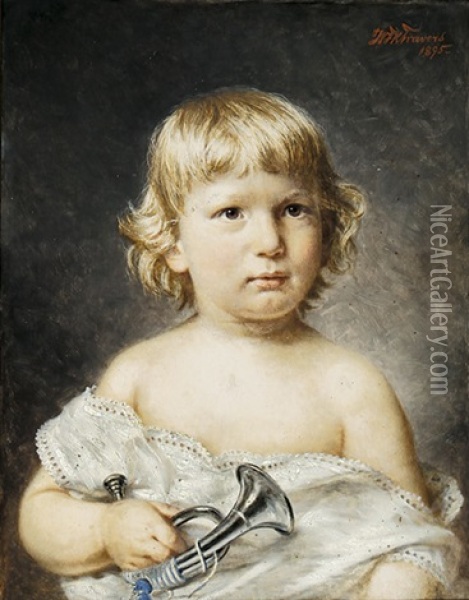 Kinderbildnis Oil Painting - Willem Karl Frederik Travers