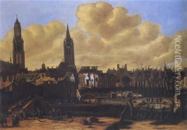 The Ruins Of Delft After The Explosion Of The Powdermill Oil Painting - Daniel Vosmaer