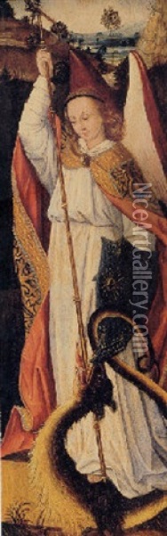 Saint Michael Slaying The Dragon Oil Painting - Hans Memling