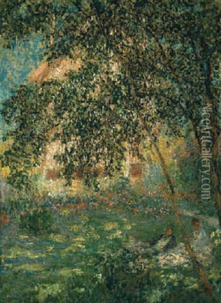 Le Repos Dans Le Jardin, Argenteuil Oil Painting - Claude Monet