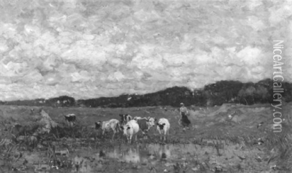 At Pasture Oil Painting - Ludwig Munthe