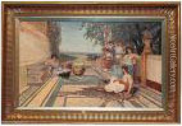 Classical Maidens Oil Painting - Domenico Pennacchini