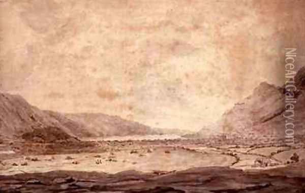 Panoramic View of Derwentwater and the Vale of Keswick 4 Oil Painting - Moses Griffith