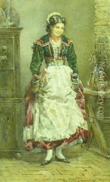 Trasteverina, Roman Costume Oil Painting - Reinhold Werner