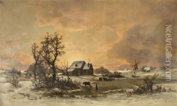 Winter Landscape San Francisco Oil Painting - Carl Von Perbandt
