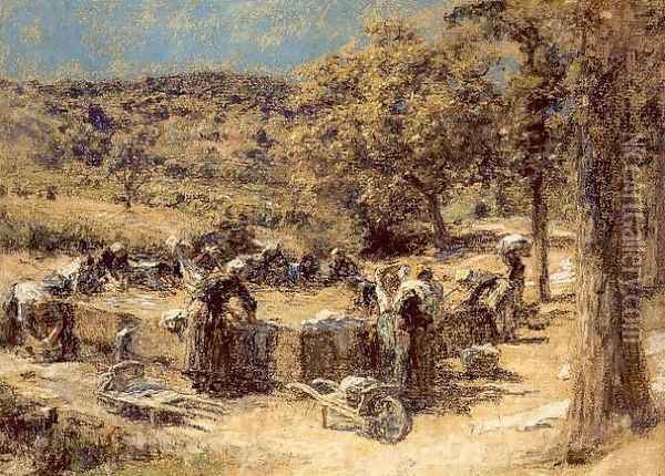 Lavandieres en Provence Oil Painting - Leon Augustin Lhermitte
