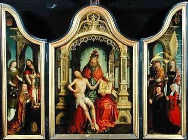 Triptych of the Trinity Oil Painting - Jean Bellegambe the Elder
