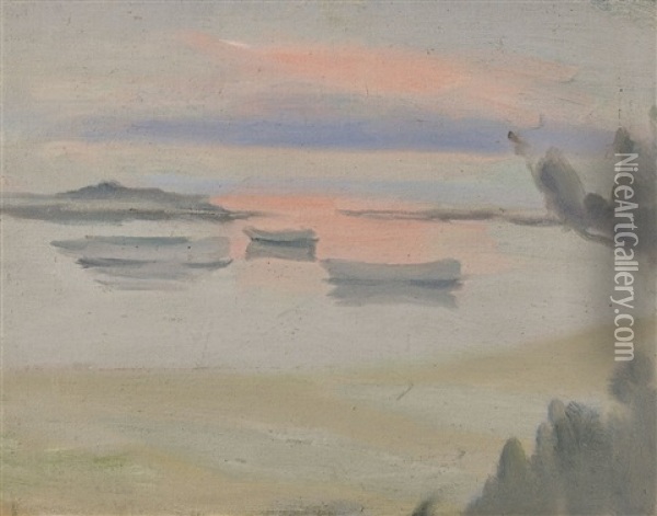Sunset Oil Painting - Clarice Marjoribanks Beckett