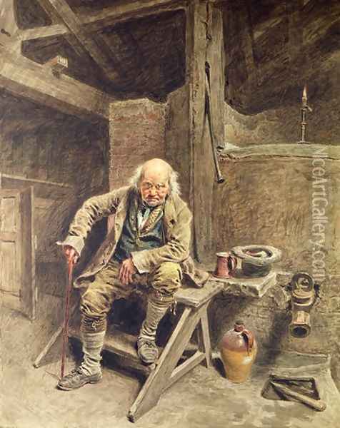 The Faithful Old Servant Oil Painting - William Henry Hunt