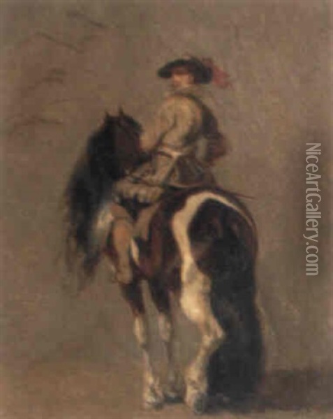 Reiter Zu Pferd Oil Painting - Alexander Ritter Von Bensa